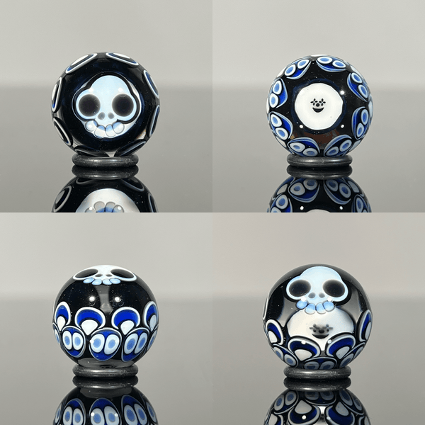 Lil Bear Glass - 2024 18mm Milli w/ Dotstack Skull Marble - The Gallery at VL