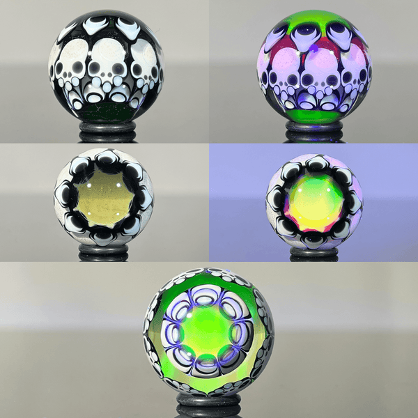Lil Bear Glass - 2024 23mm Dotstack 8 Skull Marble - The Gallery at VL