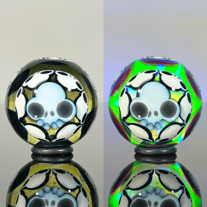 Lil Bear Glass - 2024 25mm Dotstack 7 Skull Marble - The Gallery at VL