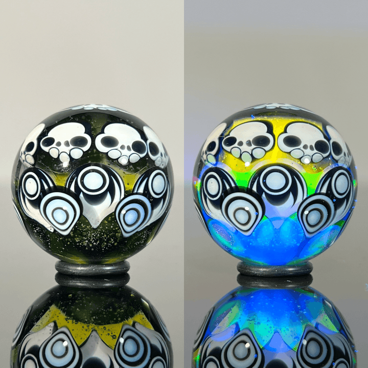 Lil Bear Glass - 2024 25mm Dotstack 7 Skull Marble - The Gallery at VL